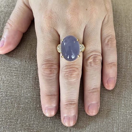 Gumps Yellow Gold Lavender Chalcedony Ring 5
