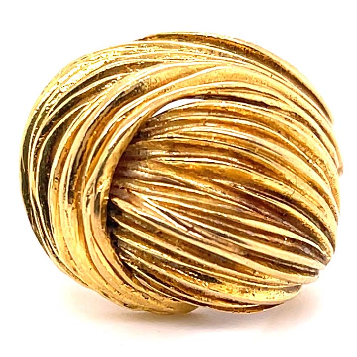 Tiffany Gold Double Leaf Style Dome Ring 1 Tiffany Gold Double Leaf Style Dome Ring