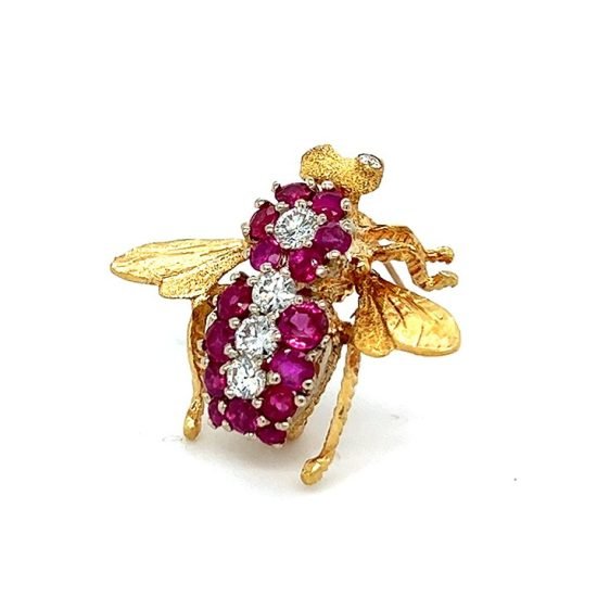 Ruby And Diamond Bee Pin - Image 3