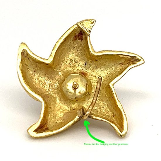 18 Kt Yellow Gold Starfish Earrings 4