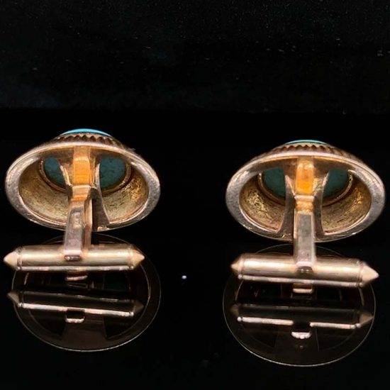 Gold Turquoise Cuff Links 4