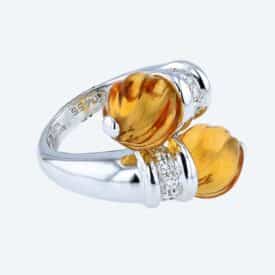 Sunlit Citrine Kiss – Boucheron of Paris Crossover Ring