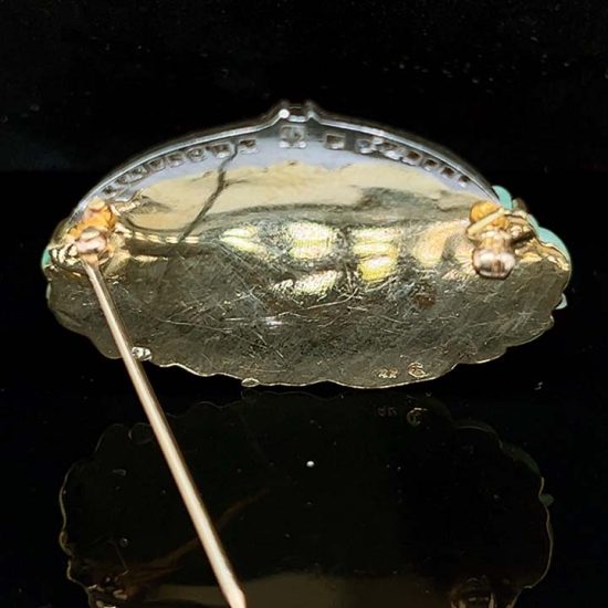 Carved Jadeite And Diamond Pin 4