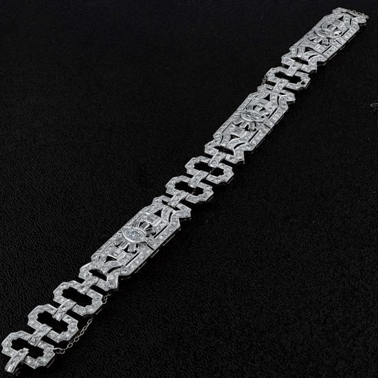 Art Deco Platinum Diamond Bracelet 1