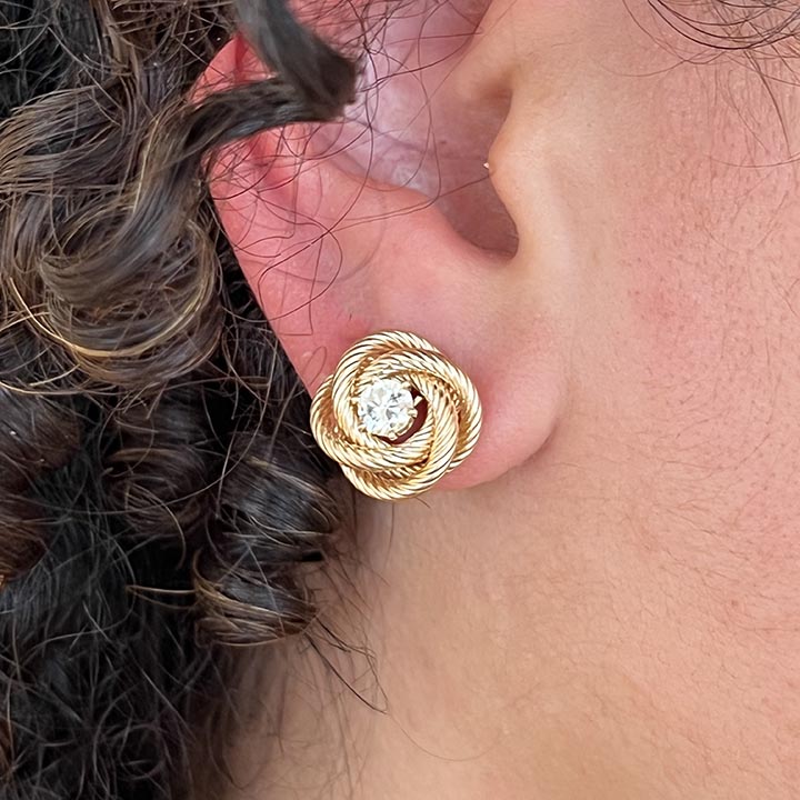 Yellow Gold Diamond Knot Buttons 5 Yellow Gold Diamond Knot Buttons - Image 5