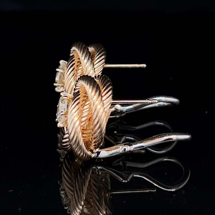 Yellow Gold Diamond Knot Buttons 4 Yellow Gold Diamond Knot Buttons - Image 4