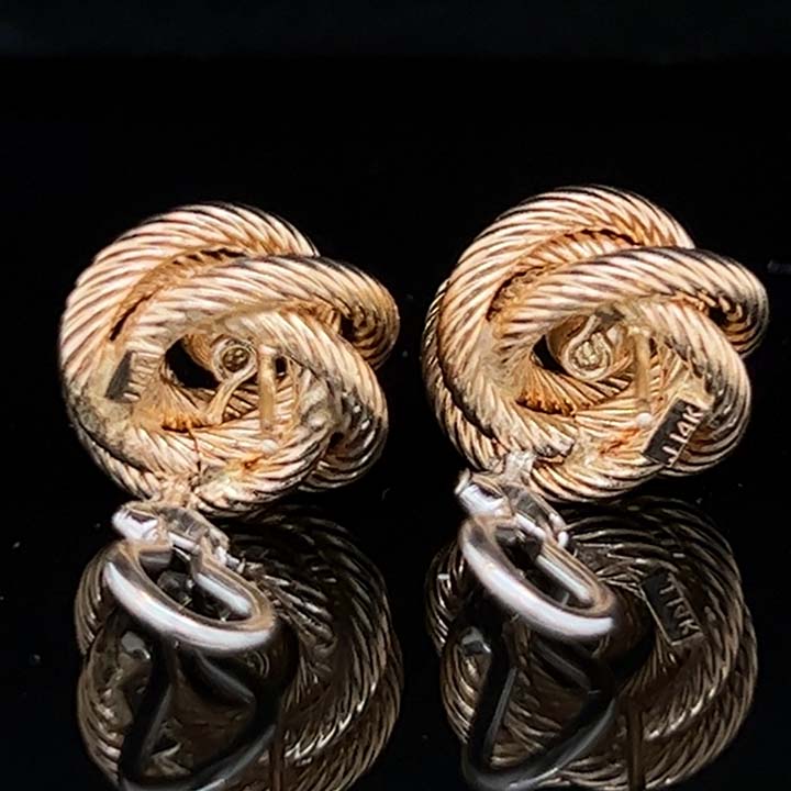 Yellow Gold Diamond Knot Buttons 3 Yellow Gold Diamond Knot Buttons - Image 3