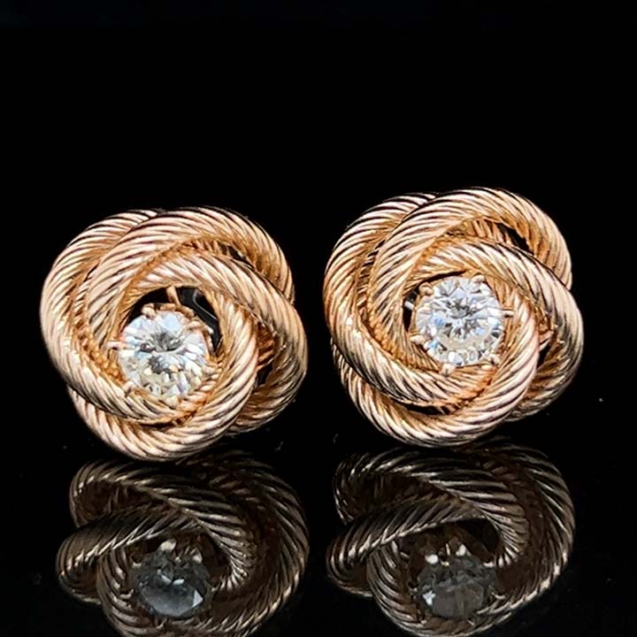 Yellow Gold Diamond Knot Buttons 1 Yellow Gold Diamond Knot Buttons