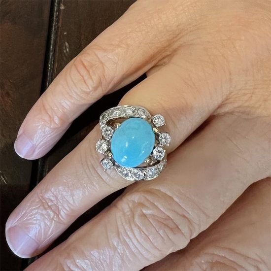 Turquoise And Diamond Ring 6