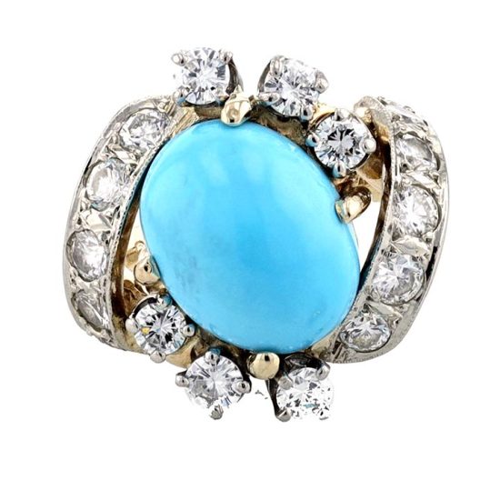 Turquoise And Diamond Ring 5