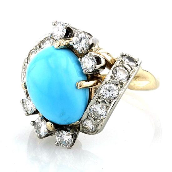 Turquoise And Diamond Ring 4