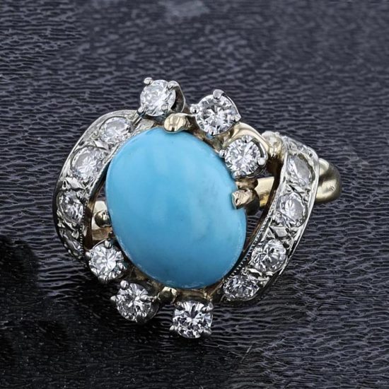 Turquoise And Diamond Ring 1