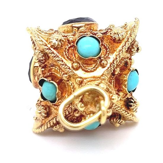 Filigree Yellow Gold And Amethyst Lantern Pendant - Image 3