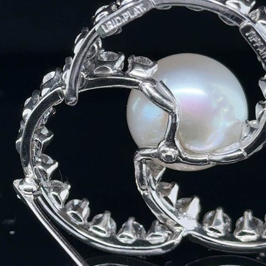 Tiffany &Amp; Co. Platinum South Sea Pearl &Amp; Diamond Pin 4