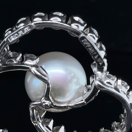 Tiffany &Amp; Co. Platinum South Sea Pearl &Amp; Diamond Pin 3