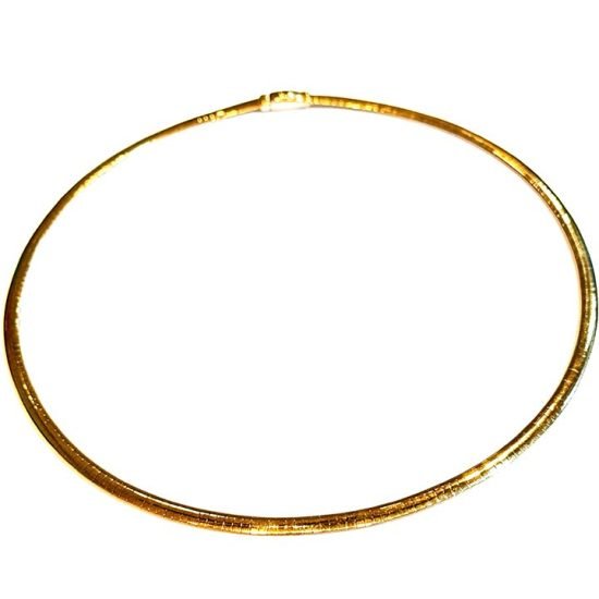 Yellow &Amp; White Gold Reversible Omega Style Choker Necklace 1