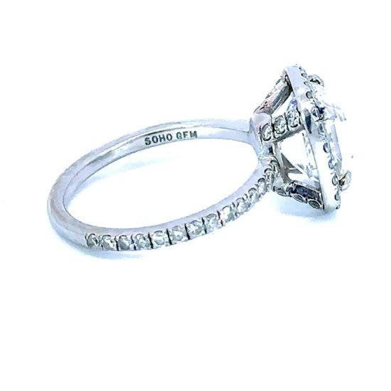 Asscher Cut Natural Diamond Halo Ring - Image 4