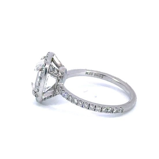 Asscher Cut Natural Diamond Halo Ring - Image 5