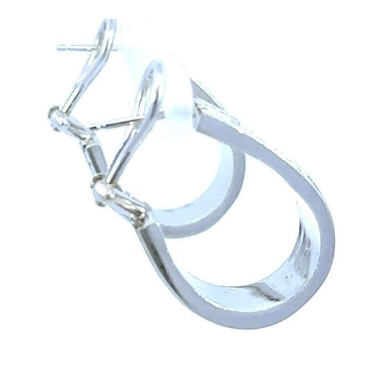 Pave Diamond Hoop Earrings In White Gold 2