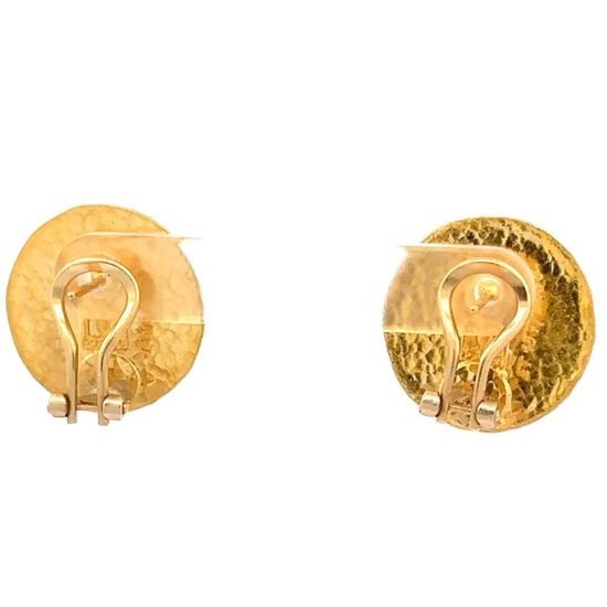 Gurhan Spell Gold Round Stud Earrings 24 Kt 4