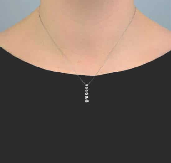 Tiffany Platinum Jazz Drop Pendant And Chain - Image 6
