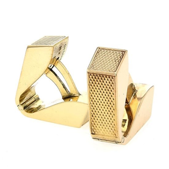 Danish Engine Turned 18Kt Gold Cuff Links