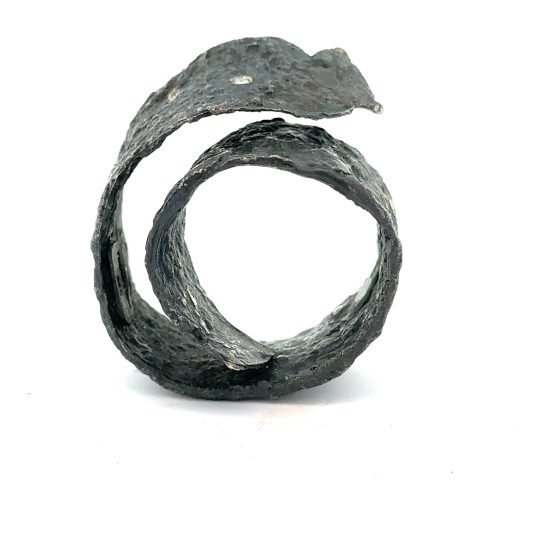 Emanuela Duca Blackened Silver And Diamond Roman Coiled Ring 5