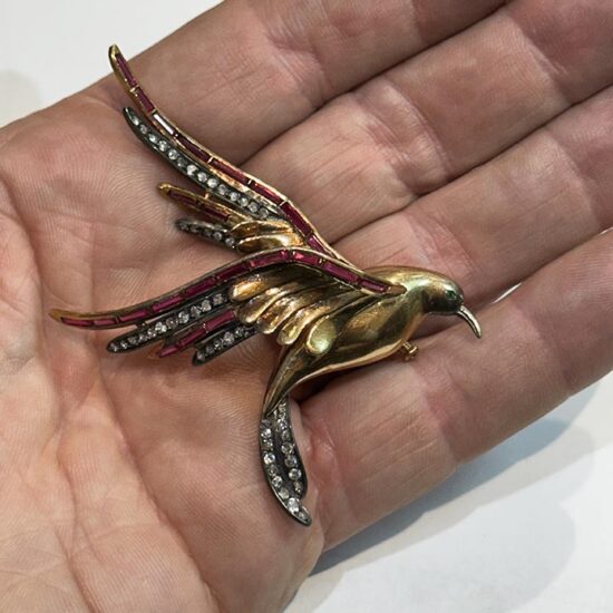 Swallow Bird In Flight In Yellow Gold - Image 6