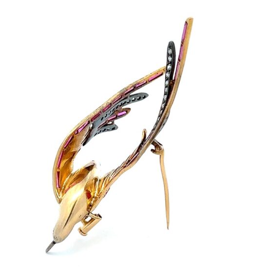 Swallow Bird In Flight In Yellow Gold - Image 5