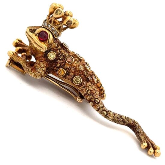 Leaping Frog In Yellow Gold By Zadora 5