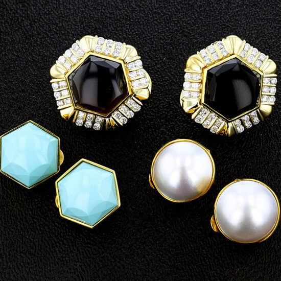 Inter Changeable Diamond And Gem Clip Earrings Gemlok 6