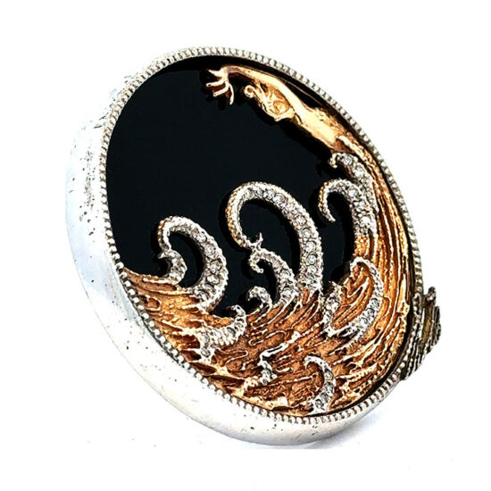 Erte Limited Edition Yellow Gold And Sterling Silver And Diamond Aphrodite Brooch 2