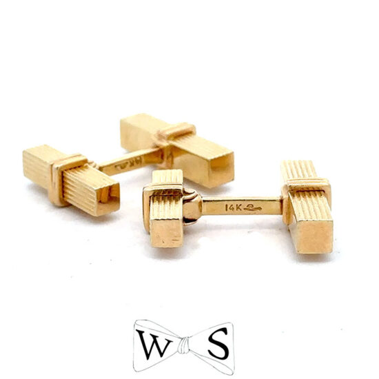 Tiffany Yellow Gold Fluted Cuff Links 2