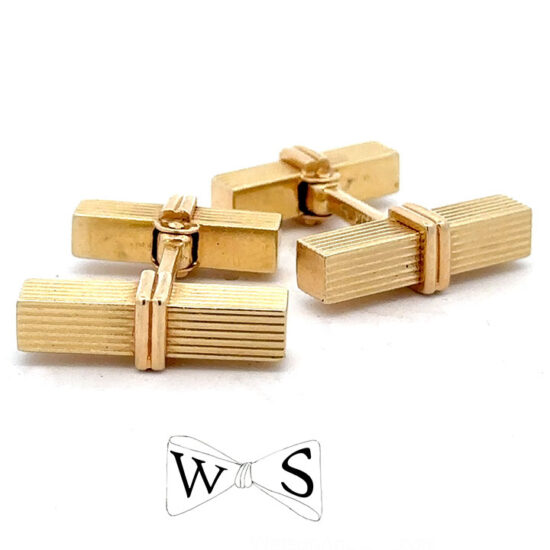 Tiffany Yellow Gold Fluted Cuff Links 1
