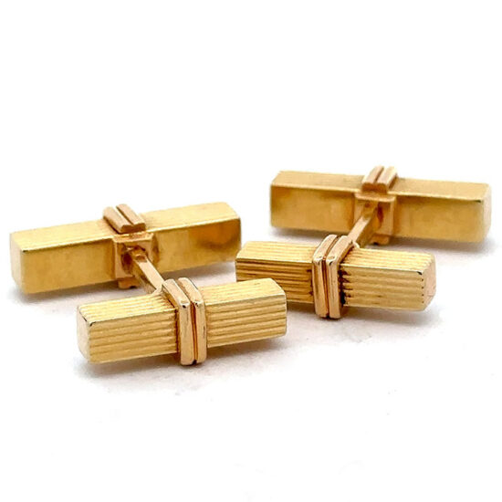 Tiffany Yellow Gold Fluted Cuff Links 5