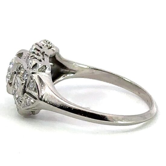 Deco Platinum Diamond Engagement Ring 3