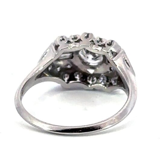 Deco Platinum Diamond Engagement Ring 4