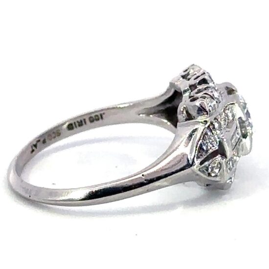 Deco Platinum Diamond Engagement Ring 5