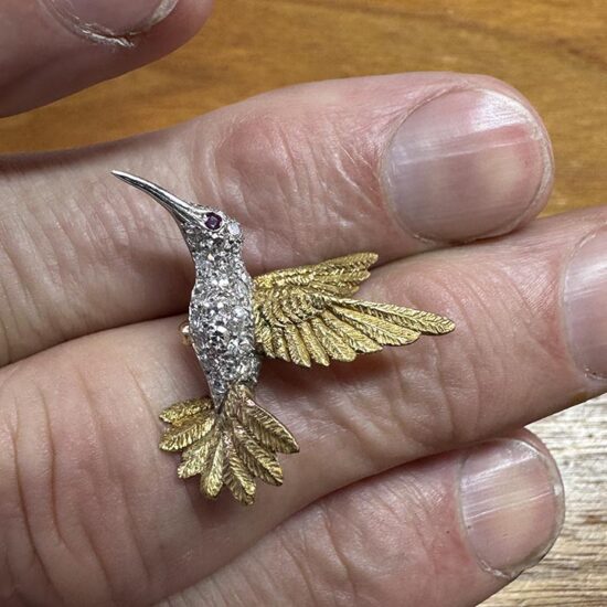 Pave Diamond Humming Bird 4