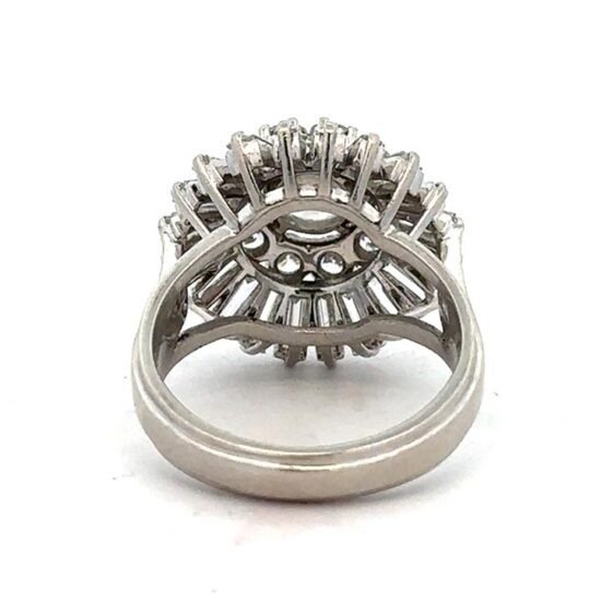 Ballerina natural diamond cluster ring in platinum - Image 3