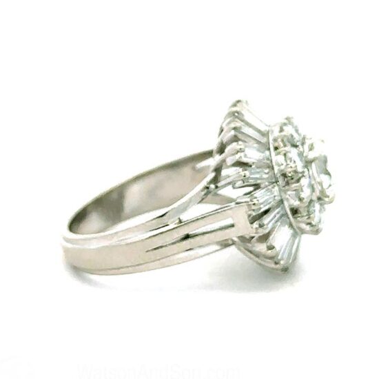 Ballerina natural diamond cluster ring in platinum - Image 5