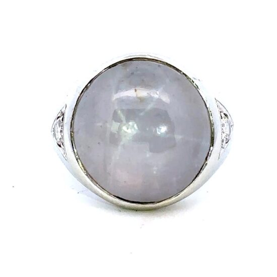 Star sapphire and diamond pinky ring 1