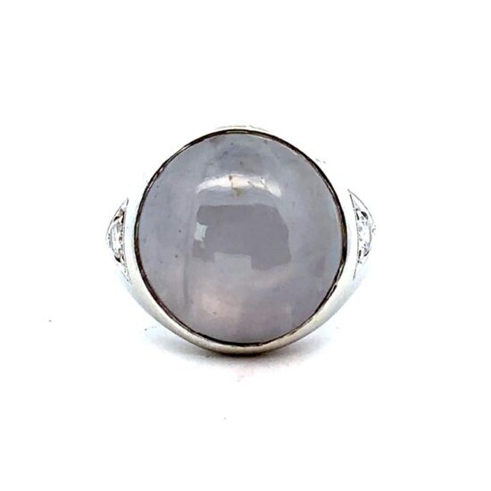 Star sapphire and diamond pinky ring 2