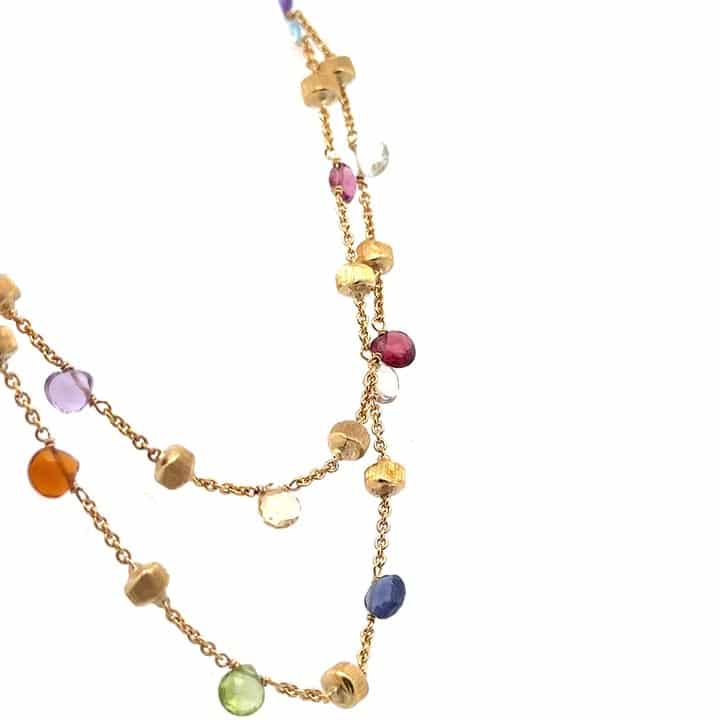 Marco Bicego 18K Yellow Gold Multicolor Gemstone Necklace 2 Marco Bicego 18K Yellow Gold Multicolor Gemstone Necklace - Image 2