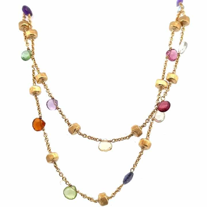 Marco Bicego 18K Yellow Gold Multicolor Gemstone Necklace 3 Marco Bicego 18K Yellow Gold Multicolor Gemstone Necklace - Image 3