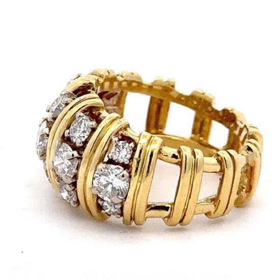 Diamond dome ring in yellow gold - Image 4