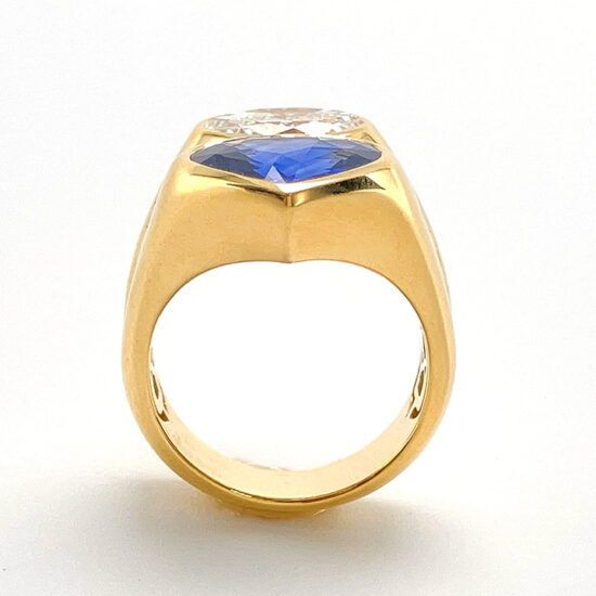 Sapphire and diamond par dessus sous ring - Image 7