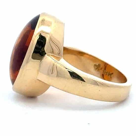 Gump'S 18 Kt Yellow Gold Cabochon Citrine Ring - Image 5