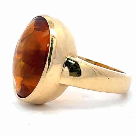 Gump'S 18 Kt Yellow Gold Cabochon Citrine Ring - Image 4