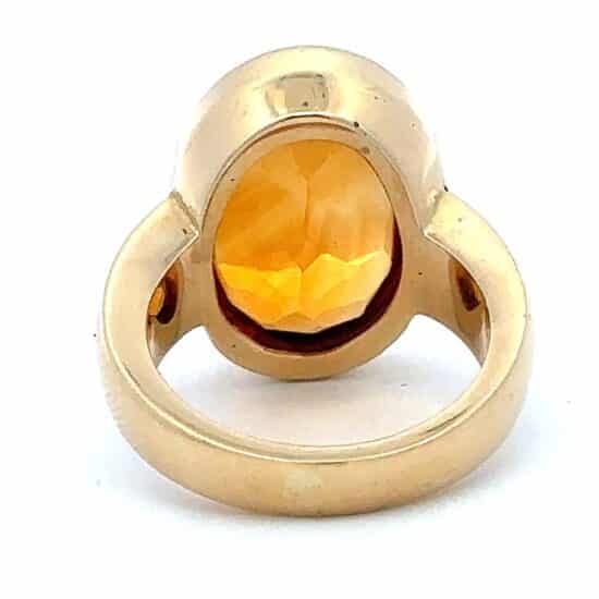 Gump'S 18 Kt Yellow Gold Cabochon Citrine Ring - Image 6